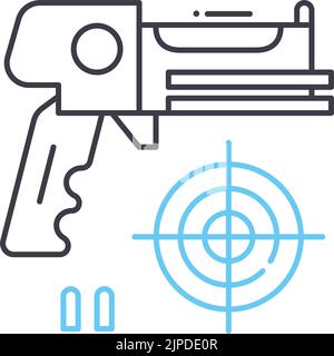 shooter line icon, outline symbol, vector illustration, concept sign Stock Vector