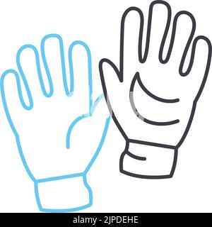 goalkeeper gloves line icon, outline symbol, vector illustration, concept sign Stock Vector