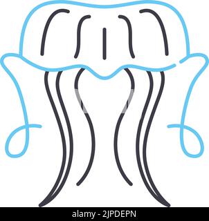 jellyfish line icon, outline symbol, vector illustration, concept sign Stock Vector