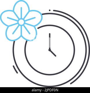 spa time line icon, outline symbol, vector illustration, concept sign Stock Vector