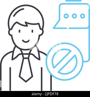 stop talking line icon, outline symbol, vector illustration, concept sign Stock Vector