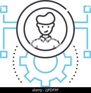 hr analysis line icon, outline symbol, vector illustration, concept sign Stock Vector