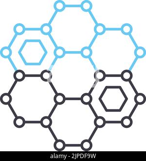 graphene technology line icon, outline symbol, vector illustration, concept sign Stock Vector