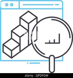 research line icon, outline symbol, vector illustration, concept sign Stock Vector