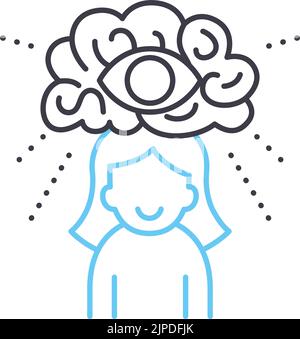 visualisation line icon, outline symbol, vector illustration, concept sign Stock Vector