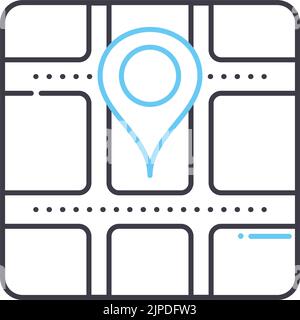 location line icon, outline symbol, vector illustration, concept sign Stock Vector