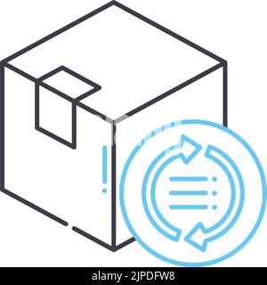 order fulfillment line icon, outline symbol, vector illustration, concept sign Stock Vector