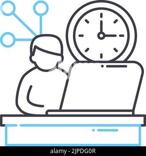 work habits line icon, outline symbol, vector illustration, concept sign Stock Vector