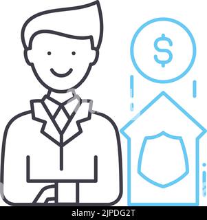 broker man icon vector outline illustration Stock Vector Image & Art ...