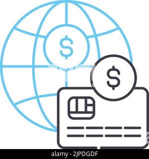 payment transaction line icon, outline symbol, vector illustration, concept sign Stock Vector