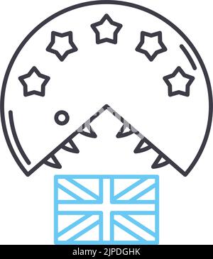 uk brexit line icon, outline symbol, vector illustration, concept sign Stock Vector
