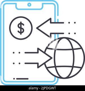 remittance line icon, outline symbol, vector illustration, concept sign Stock Vector