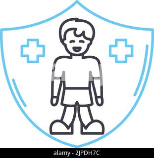 for children line icon, outline symbol, vector illustration, concept sign Stock Vector