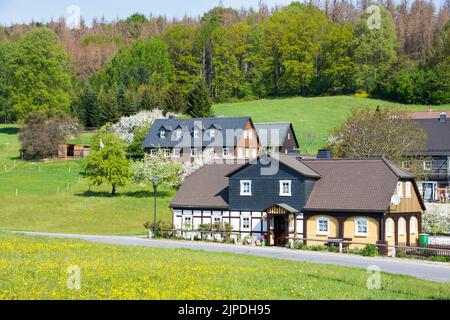 umgebindehaus, neuschirgiswalde Stock Photo