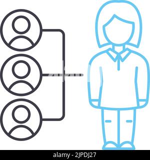referral sales line icon, outline symbol, vector illustration, concept sign Stock Vector