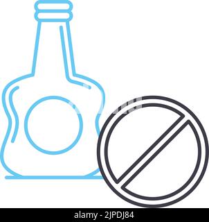 no alcohol line icon, outline symbol, vector illustration, concept sign Stock Vector