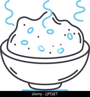 rice line icon, outline symbol, vector illustration, concept sign Stock Vector