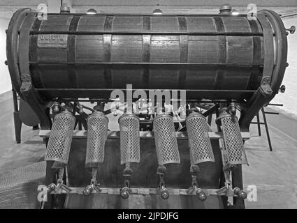 Historic Quieta brand ,patent bottle carbonator, Filler machine for cider-BW, cider maker, Hereford, England, UK Stock Photo