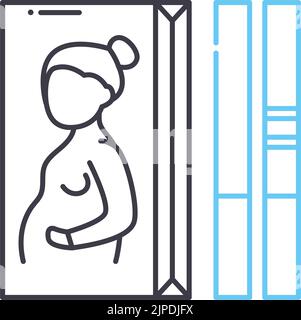 pregnancy test line icon, outline symbol, vector illustration, concept sign Stock Vector