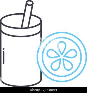 lemonade line icon, outline symbol, vector illustration, concept sign Stock Vector