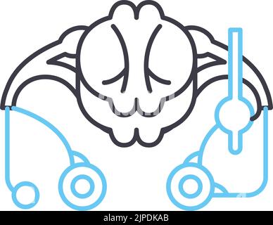 nervous system line icon, outline symbol, vector illustration, concept sign Stock Vector