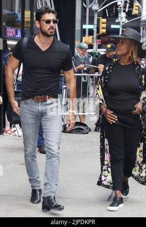 New York NY USA. 17th Aug 2022. Michele Morrone seen arriving