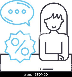 sale assistant line icon, outline symbol, vector illustration, concept sign Stock Vector