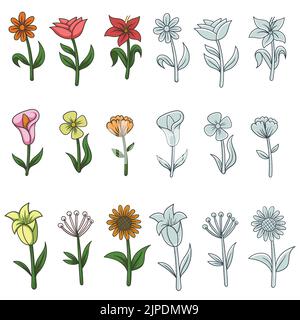 Flower nature elements decoration vector illustration Stock Vector