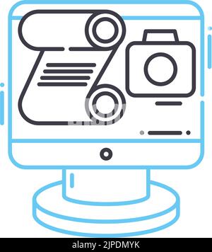 photography courses line icon, outline symbol, vector illustration ...