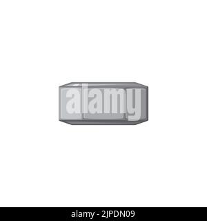 Hex metal fastener. Realistic stainless steel bolt isolated on white ...