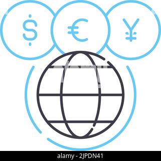 world markets line icon, outline symbol, vector illustration, concept sign Stock Vector