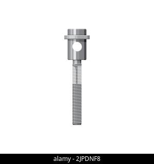 Vehicle detail isolated shock absorber damper realistic icon. Vector shock absorber hydraulic damper pneumatic cylinder. Steering damper stabilizer, automatic mechanism with bolt and hole on top Stock Vector