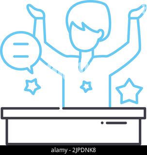 leadership mentor line icon, outline symbol, vector illustration, concept sign Stock Vector