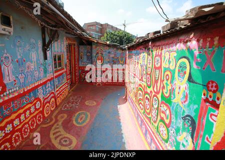 Taichungs Rainbow Village, has been accused of defacing the attractions famous murals on July 30 2022 in an a Stock Photo