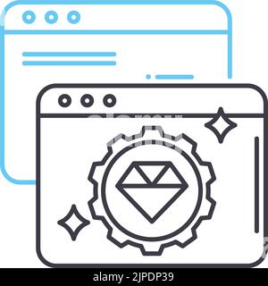 valuable software line icon, outline symbol, vector illustration, concept sign Stock Vector