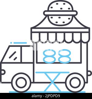 foodtruck line icon, outline symbol, vector illustration, concept sign Stock Vector