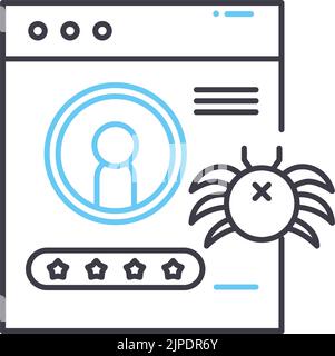 malware line icon, outline symbol, vector illustration, concept sign Stock Vector