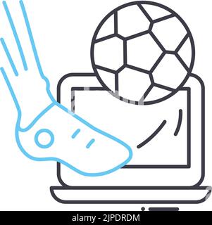 sports simulation line icon, outline symbol, vector illustration, concept sign Stock Vector