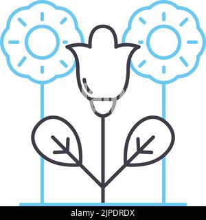 spring line icon, outline symbol, vector illustration, concept sign Stock Vector