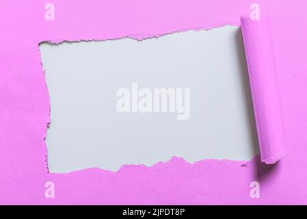 Abstract Plain Tear Paper Showing Background Conspectus Flatlay Sheet Presenting Another Backdrop Outline Pad Exhibiting Real History Broken Note Stock Photo