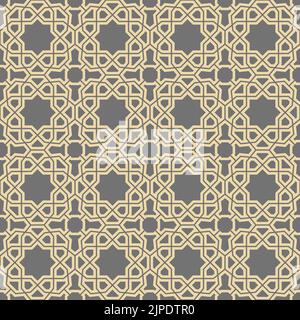 Seamless ornament in arabian style. Geometric abstract black and golden ...