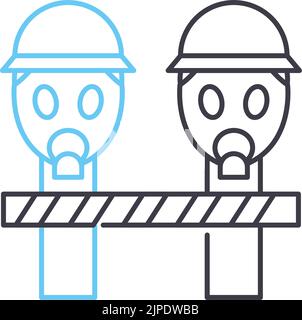 military zone line icon, outline symbol, vector illustration, concept sign Stock Vector
