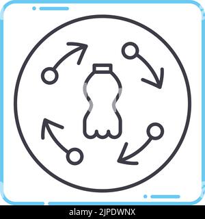 Reuse glass icon outline vector. Chemical program. Process law Stock ...