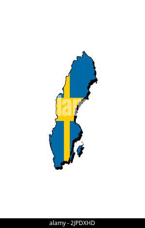 Map and flag of Sweden Stock Photo - Alamy
