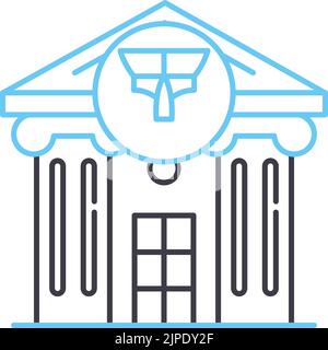 student banking line icon, outline symbol, vector illustration, concept sign Stock Vector