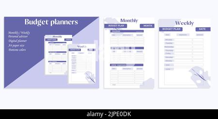 Budget planner monthly template page financial Vector Image