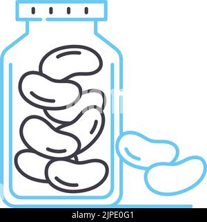 jelly beans line icon, outline symbol, vector illustration, concept sign Stock Vector
