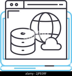 web hosting platform line icon, outline symbol, vector illustration, concept sign Stock Vector