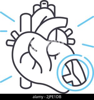 vascular diseases line icon, outline symbol, vector illustration, concept sign Stock Vector