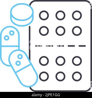mainstream medicine line icon, outline symbol, vector illustration, concept sign Stock Vector